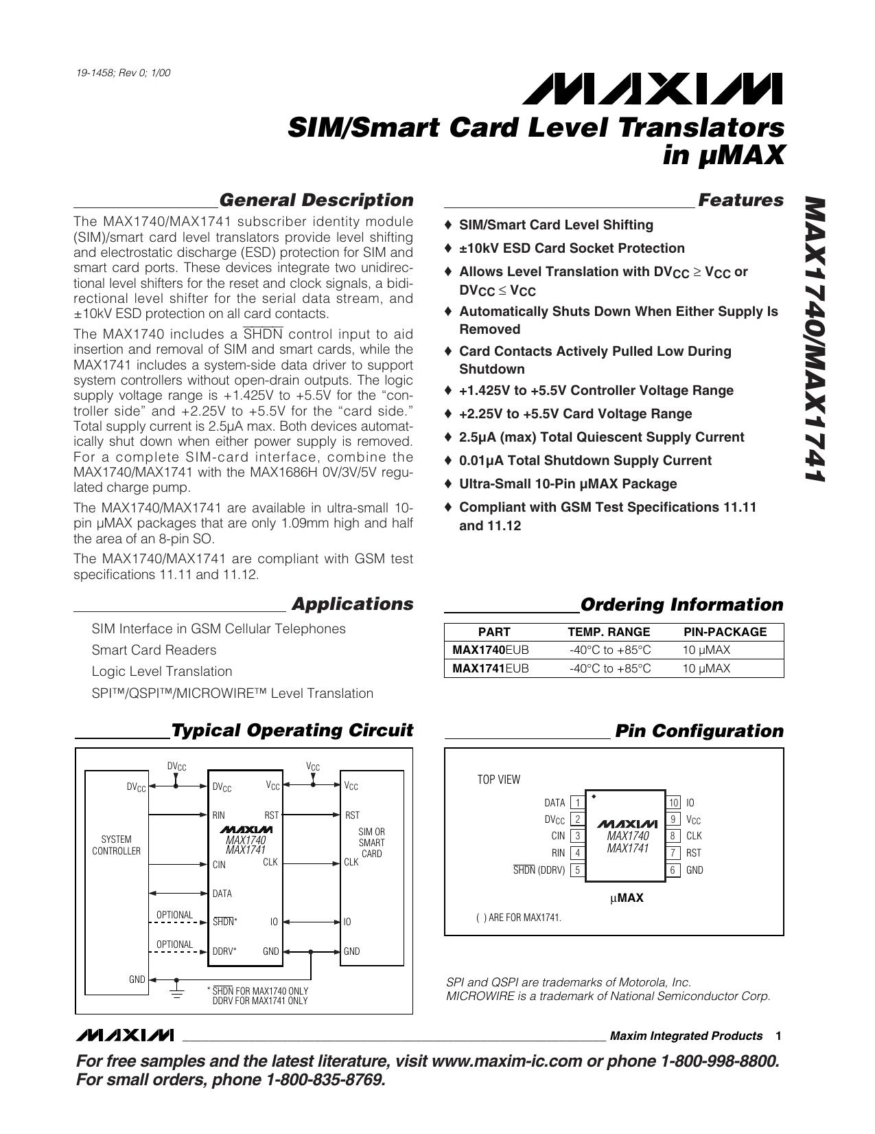 MAX1740MAX1741 Full Data Sheet (PDF) by Maxim