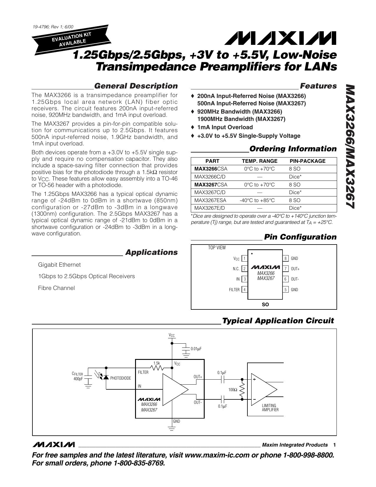 MAX3266MAX3267 Full Data Sheet (PDF) by Maxim