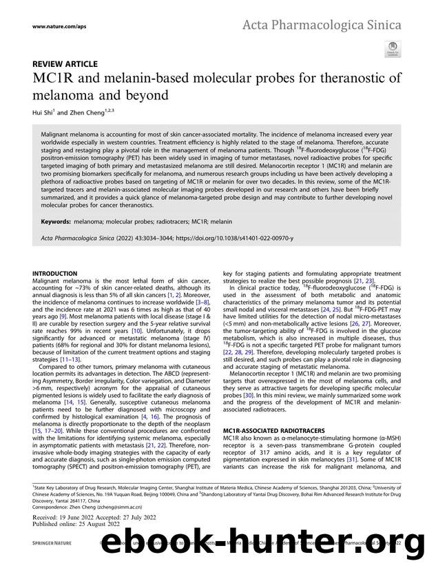 MC1R and melanin-based molecular probes for theranostic of melanoma and beyond by Hui Shi & Zhen Cheng