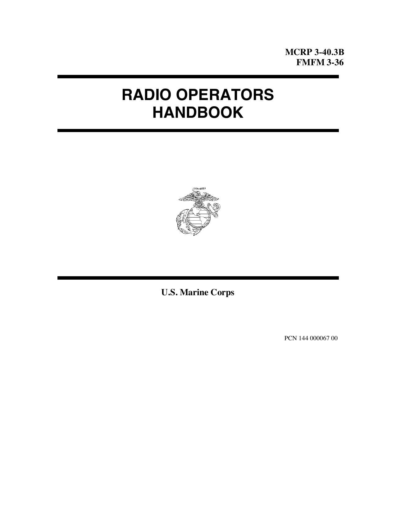 MCRP 3-403B Radio Operator's Handbook by Unknown