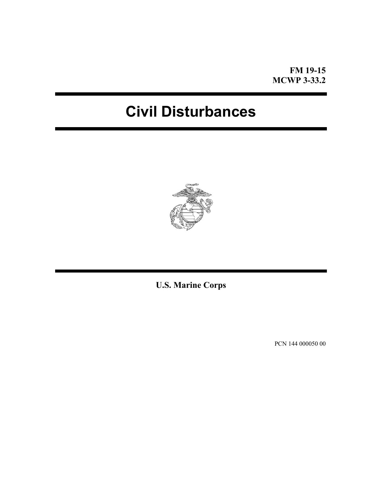 MCWP 3-33.2 Civil Disturbances by Unknown