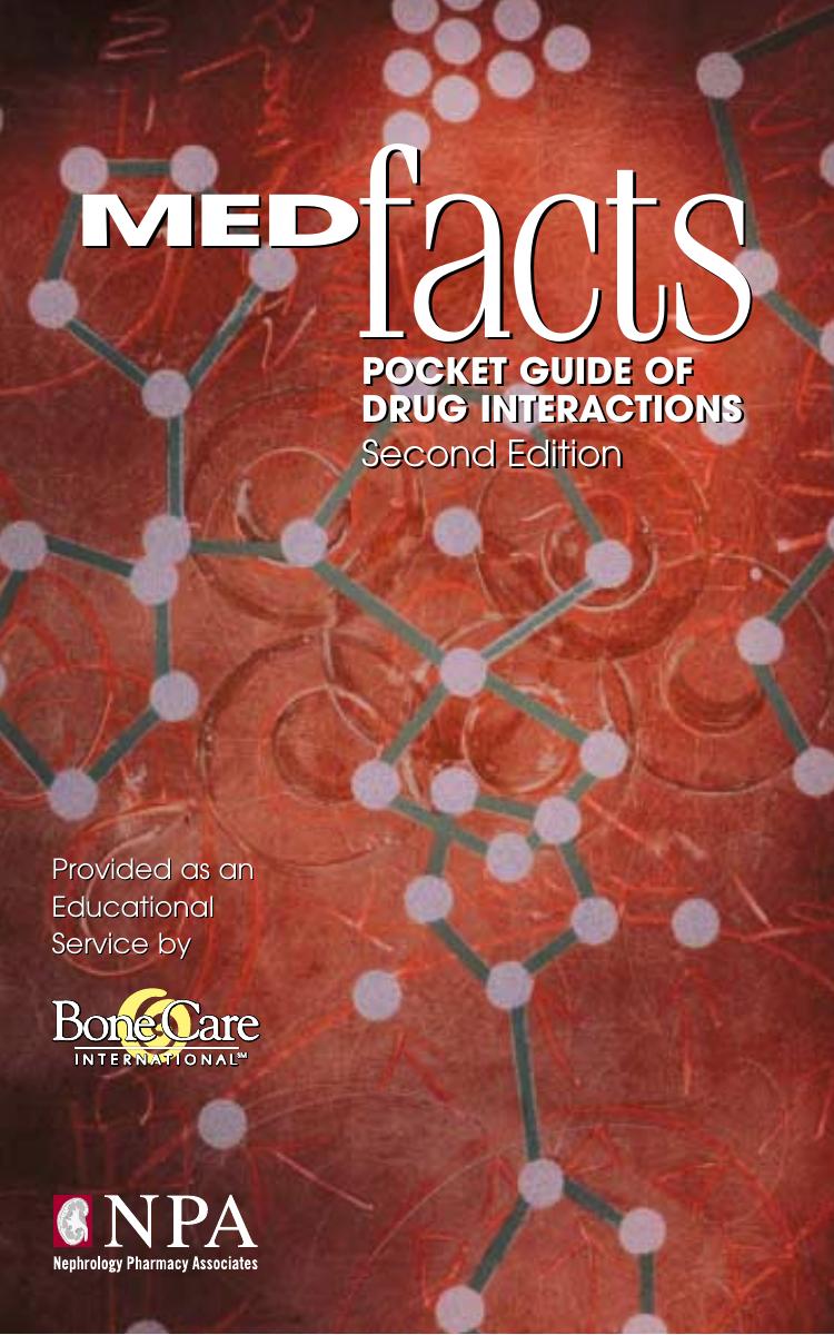 MEDFACTS POCKET GUIDE OF DRUG INTERACTIONS by George R. Bailie Curtis A. Johnson Nancy A. Mason Wendy L. St. Peter