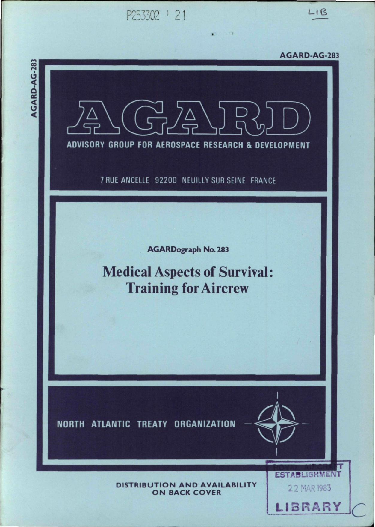 MEDICAL ASPECTS OF SURVIVAL: TRAINING FOR AIRCREW by Verheij T.H