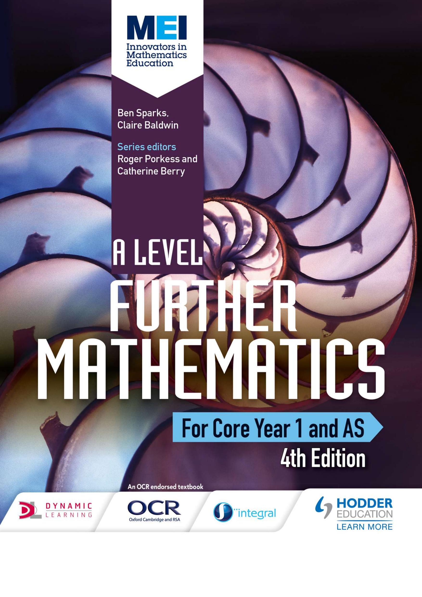MEI A Level Further Mathematics Core Year 1 (AS) by Ben Sparks Claire Baldwin