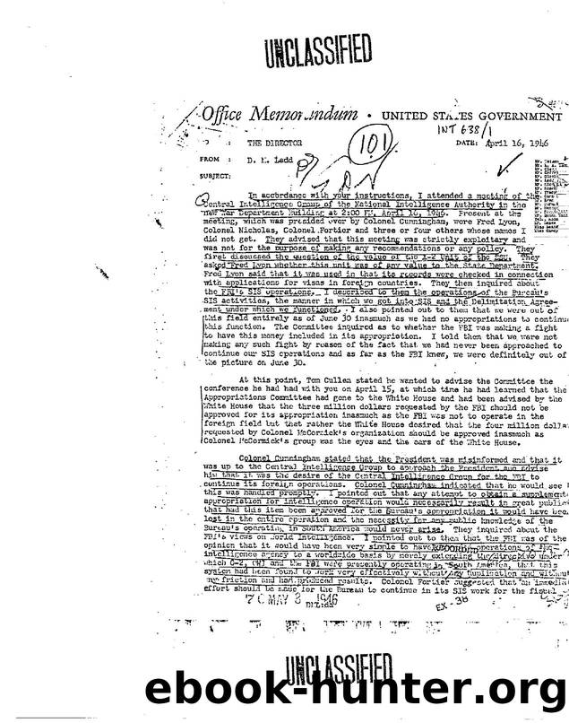 MEMO RE  CENTRAL INTELLIGENCE GROUP OF THE NATIONAL INTELLIGENCE AUTHORITY 3d8c by Unknown