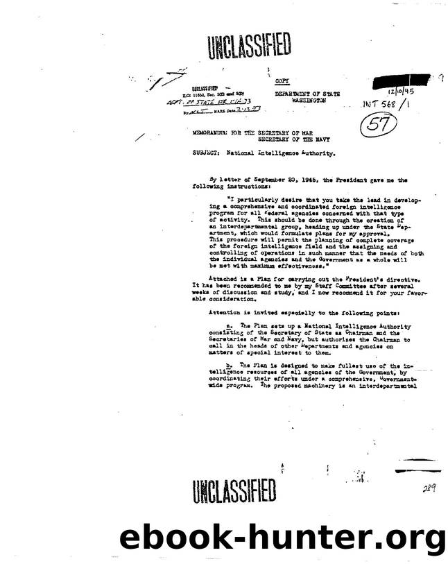MEMO RE  NATIONAL INTELLIGENCE AUTHORITY 3d60 by Unknown