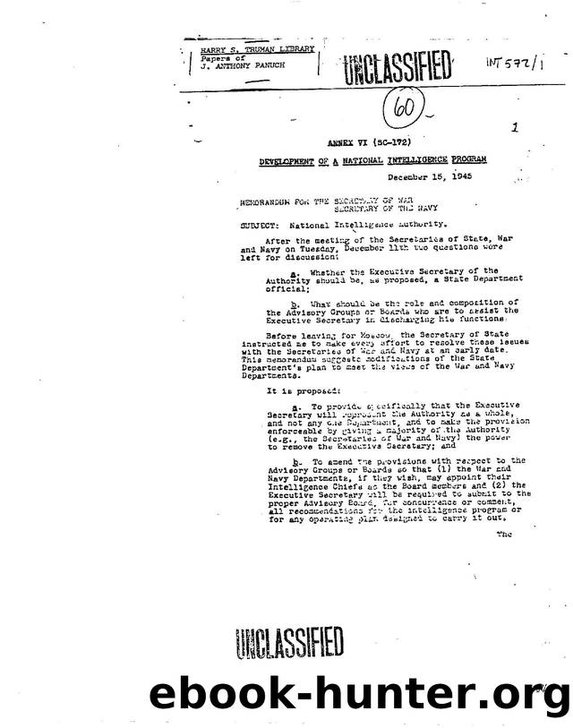 MEMO RE  NATIONAL INTELLIGENCE AUTHORITY 3d63 by Unknown