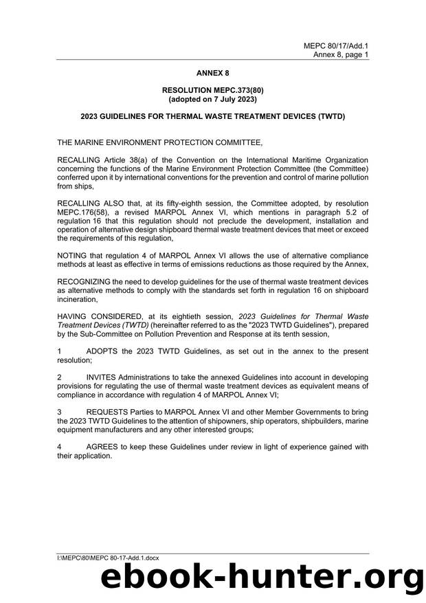 MEPC 80-17-Add.1 - Report Of The Marine Environment Protection CommitteeOn Its Eightieth Session (Secretariat) by shourya alva