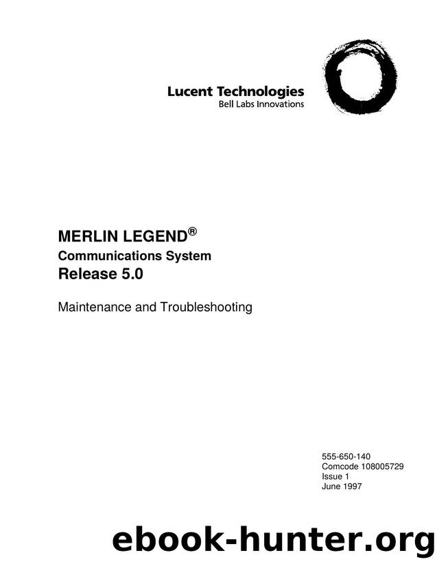 MERLIN LEGEND Communications System Release 5.0 Maintenance and Troubleshooting by EZ Manuals