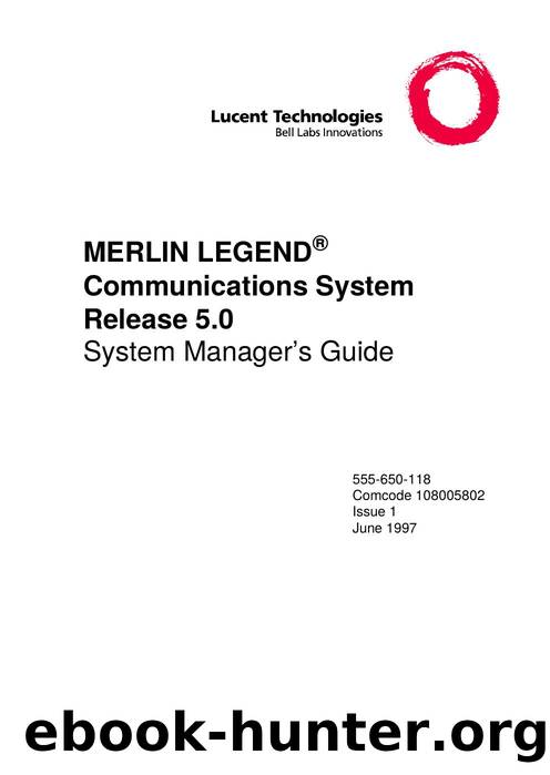 MERLIN LEGEND Communications System Release 5.0 by EZ Manuals