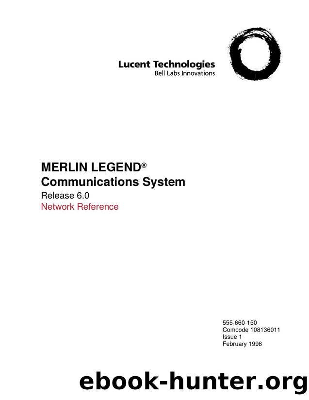 MERLIN LEGEND Communications System Release 6.0 Network Reference by EZ Manuals