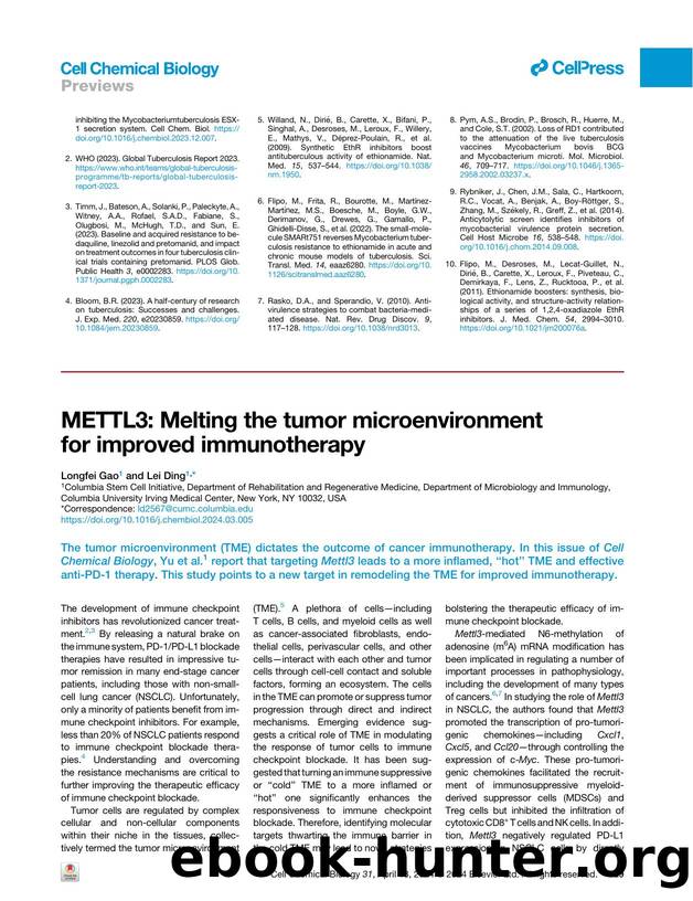 METTL3: Melting the tumor microenvironment for improved immunotherapy by Longfei Gao & Lei Ding