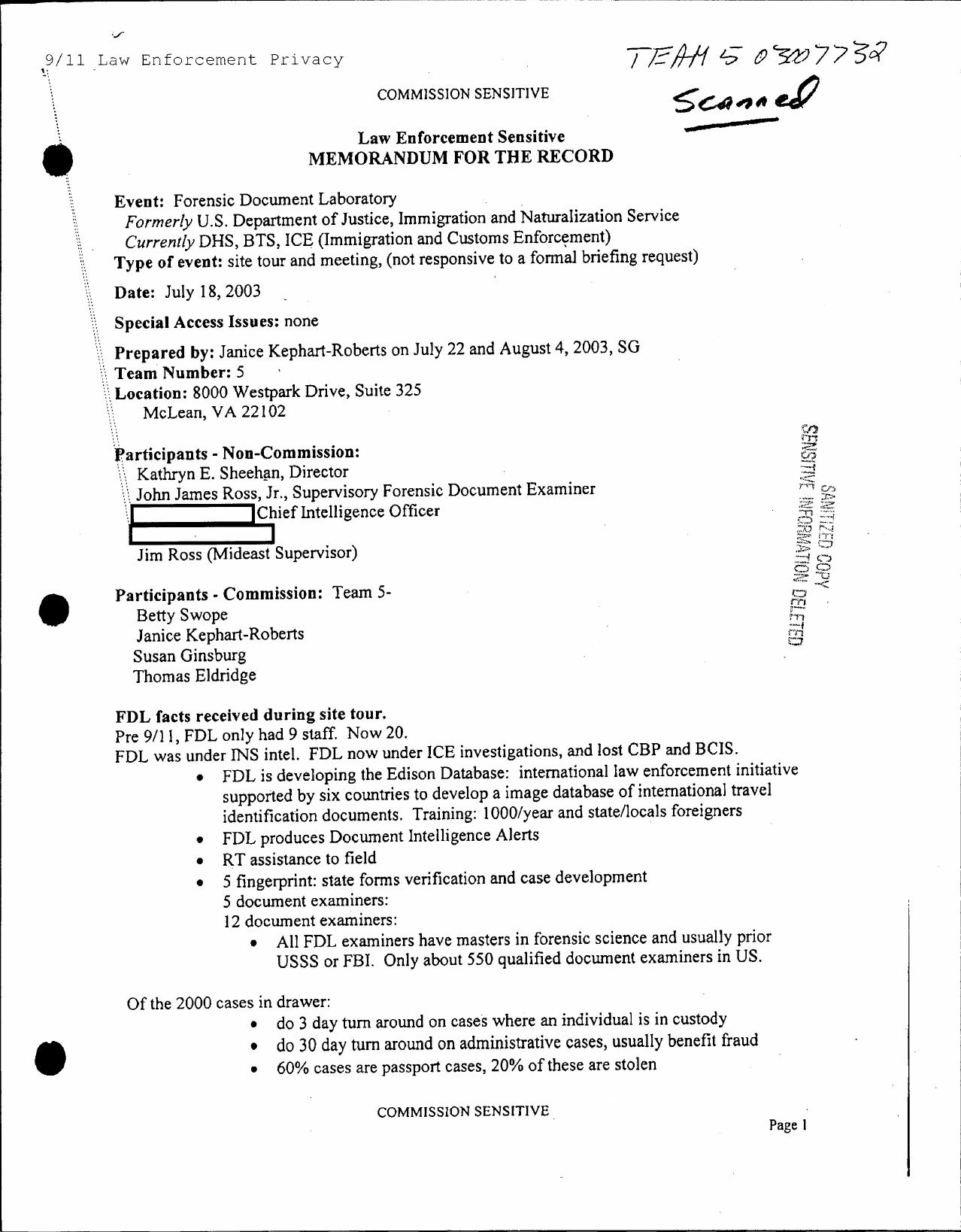 MFR NARA- T5- BICE-DHS- Forensic Doc Lab- 7-18-03- 00198 by Unknown