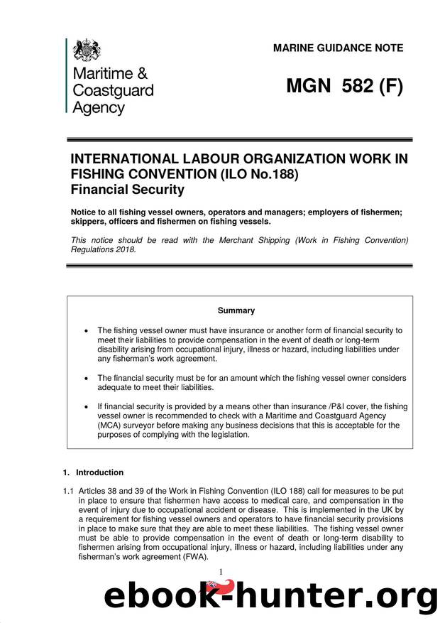 MGN 582 (F) - International Labour Organization Work in Fishing Convention (No. 188) - Financial Security by David.Wagstaff
