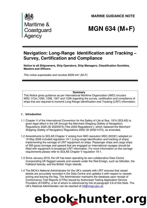 MGN 634 (M+F) - Navigation: Long-Range Identification and Tracking - Survey, Certification and Compliance by David.Wagstaff