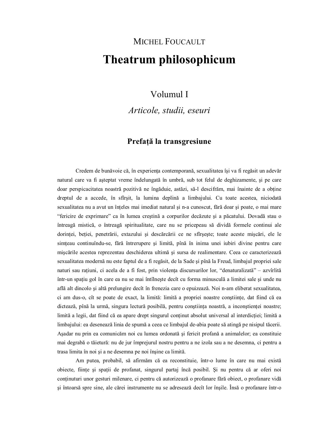 MICHEL FOUCAULT by TEATRUM PHILOSOPHICUM