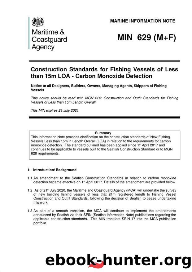 MIN 629 (M+F) - Construction Standards for Fishing Vessels of Less by David.Wagstaff