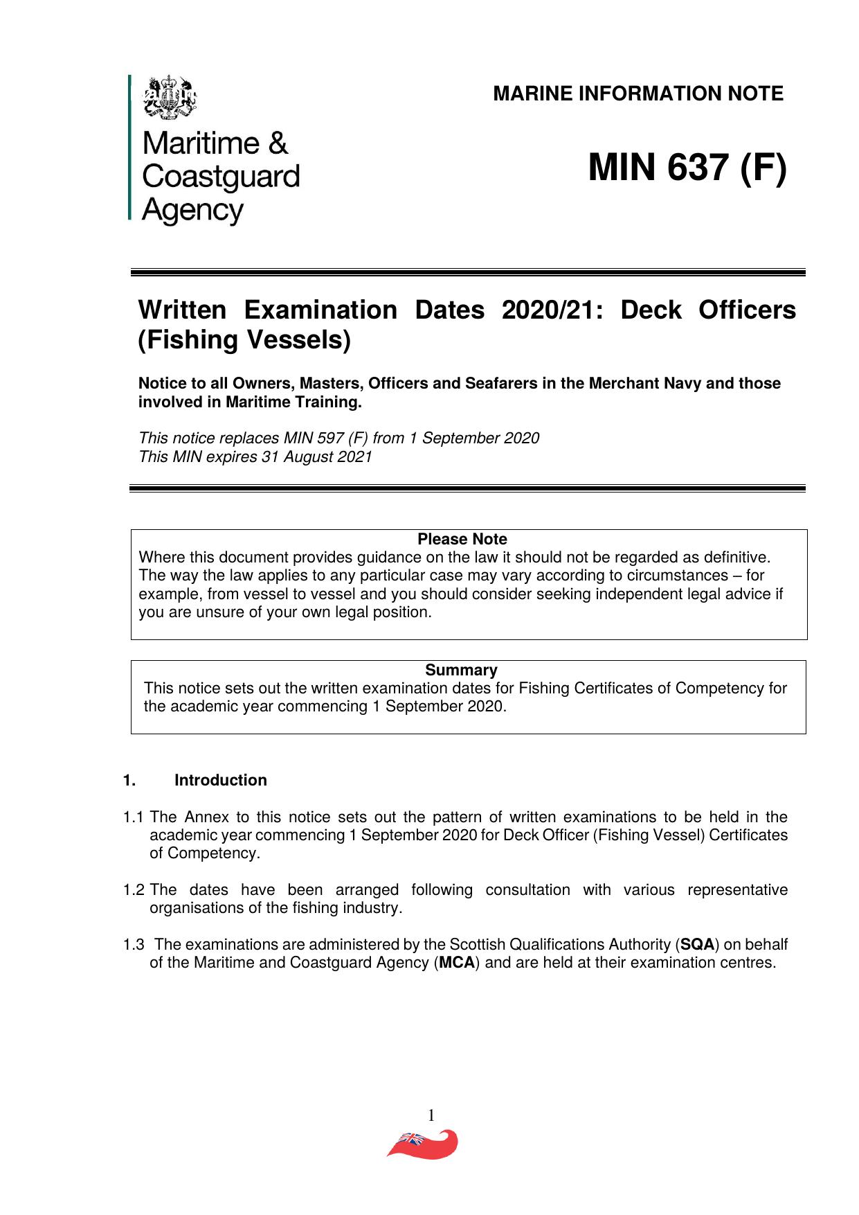 MIN 637 (F) by UK Seafarer Services