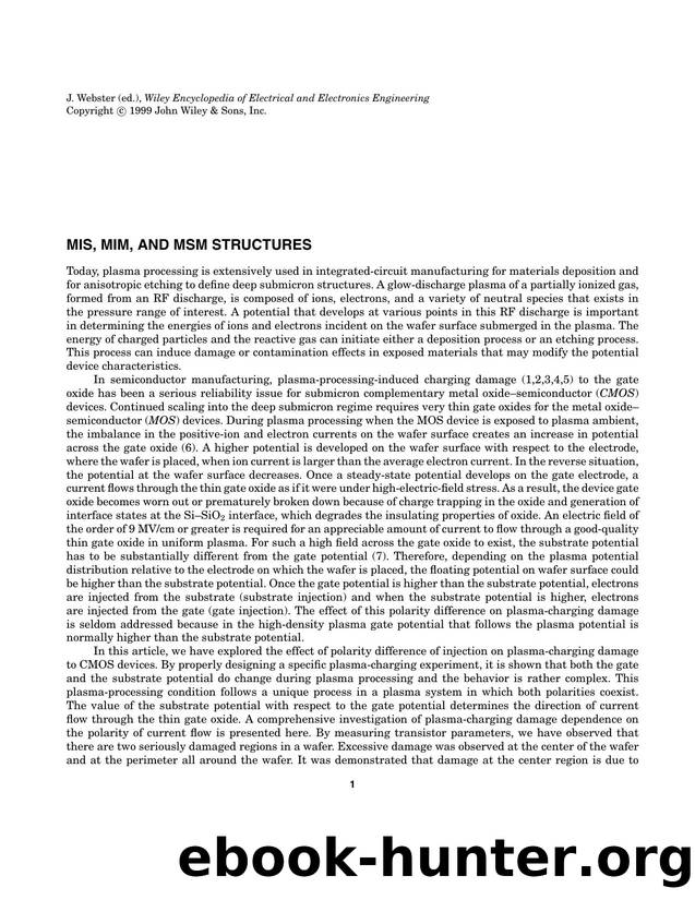 MIS, MIM, and MSM Structures". In: Wiley Encyclopedia of Electrical and Electronics Engineering by Unknown