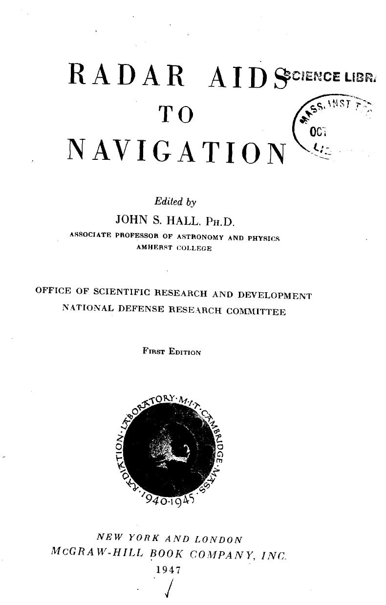 MIT RadLab {complete set} Vol 02 - Radar Aids to Navigation by J. Hall