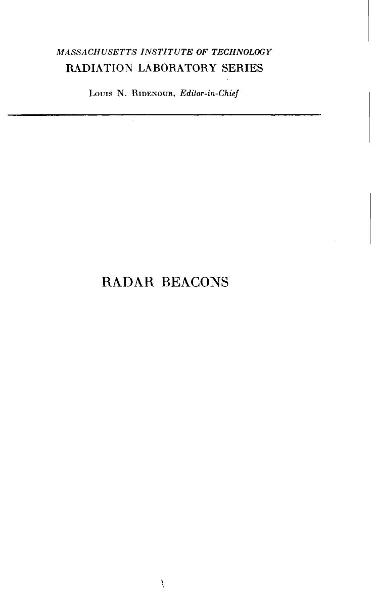 MIT RadLab {complete set} Vol 03 - Radar Beacons by A. Roberts