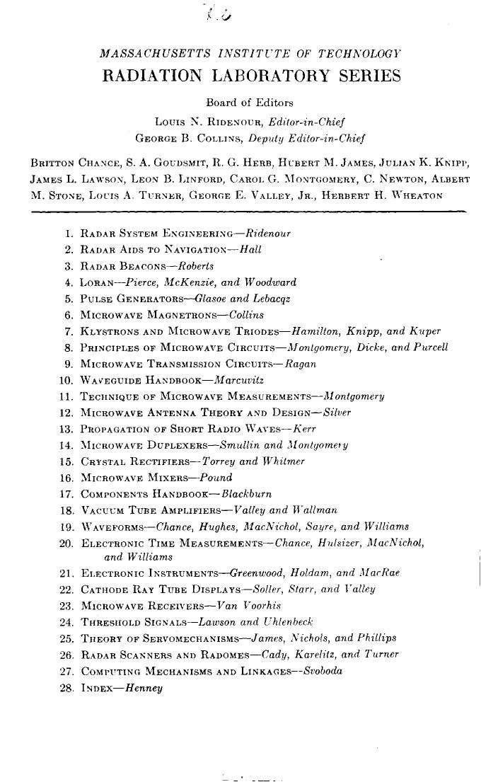 MIT RadLab {complete set} Vol 07 - Klystrons and Microwave Triodes by D. Hamilton et al.