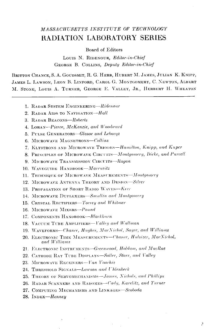 MIT RadLab {complete set} Vol 09 - Microwave Transmission Circuits by G. Ragan