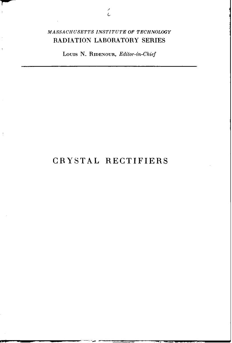 MIT RadLab {complete set} Vol 15 - Crystal Rectifiers by H. Torrey C. Whitmer