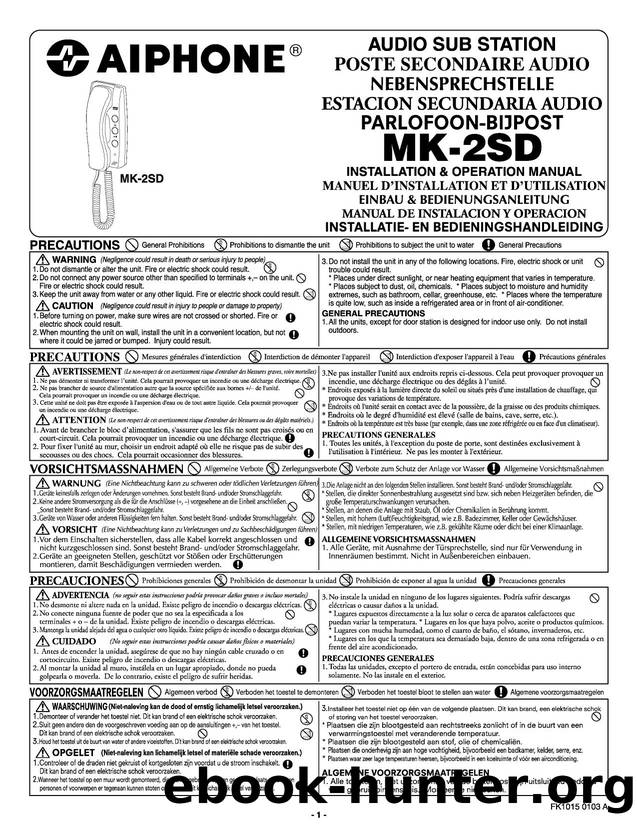 MK-2SD Sub Audio Station Instructions by Unknown