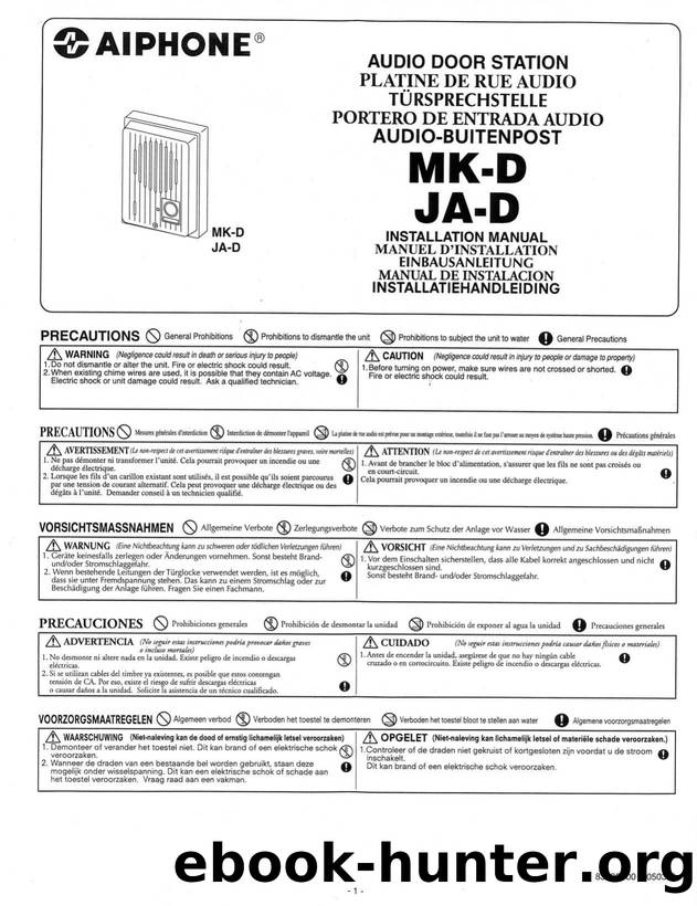 MK-D Audio Only Door Station Instructions by Unknown