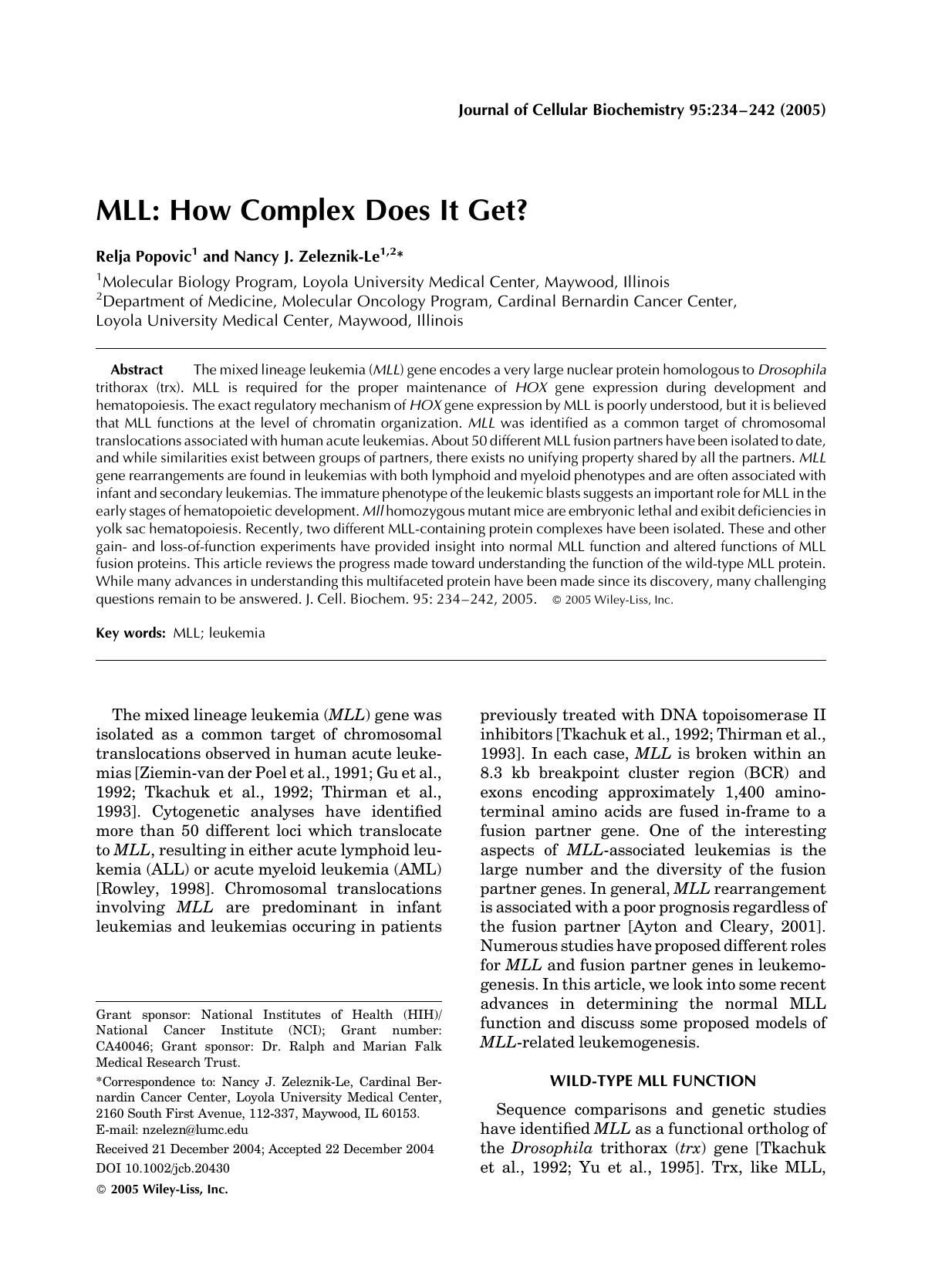 MLL: How complex does it get? by Unknown