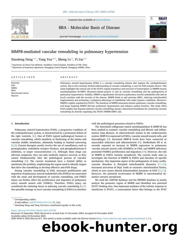 MMP8-mediated vascular remodeling in pulmonary hypertension by Xiaodong Deng & Yong You & Sheng Lv & Yi Liu