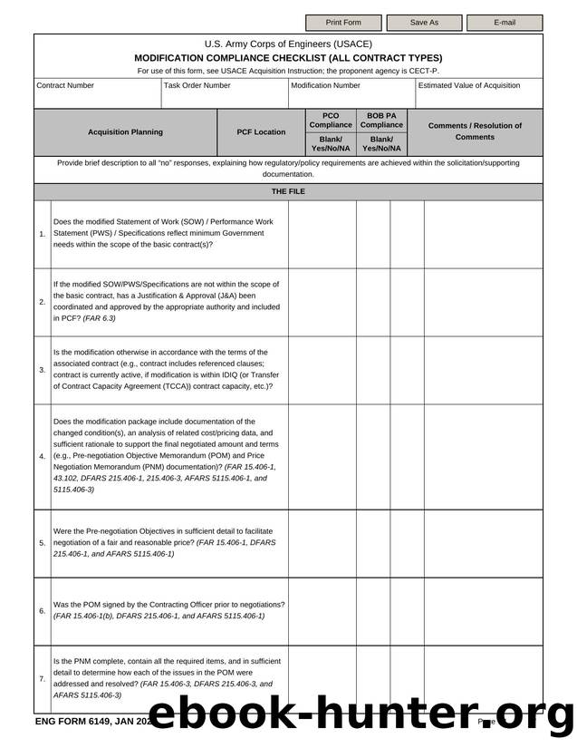MODIFICATION COMPLIANCE CHECKLIST (ALL CONTRACT TYPES) by Darwin Chen
