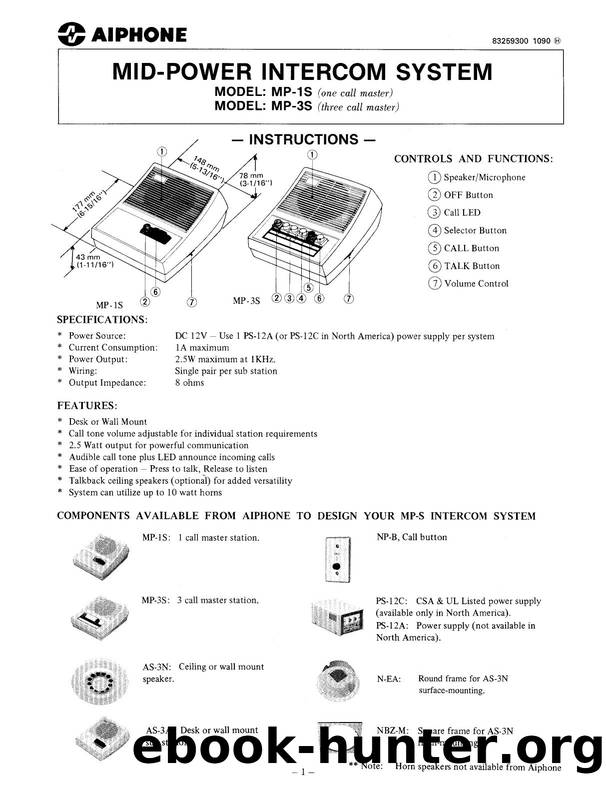 MP-S Mid-Power Intercom Instructions by Unknown