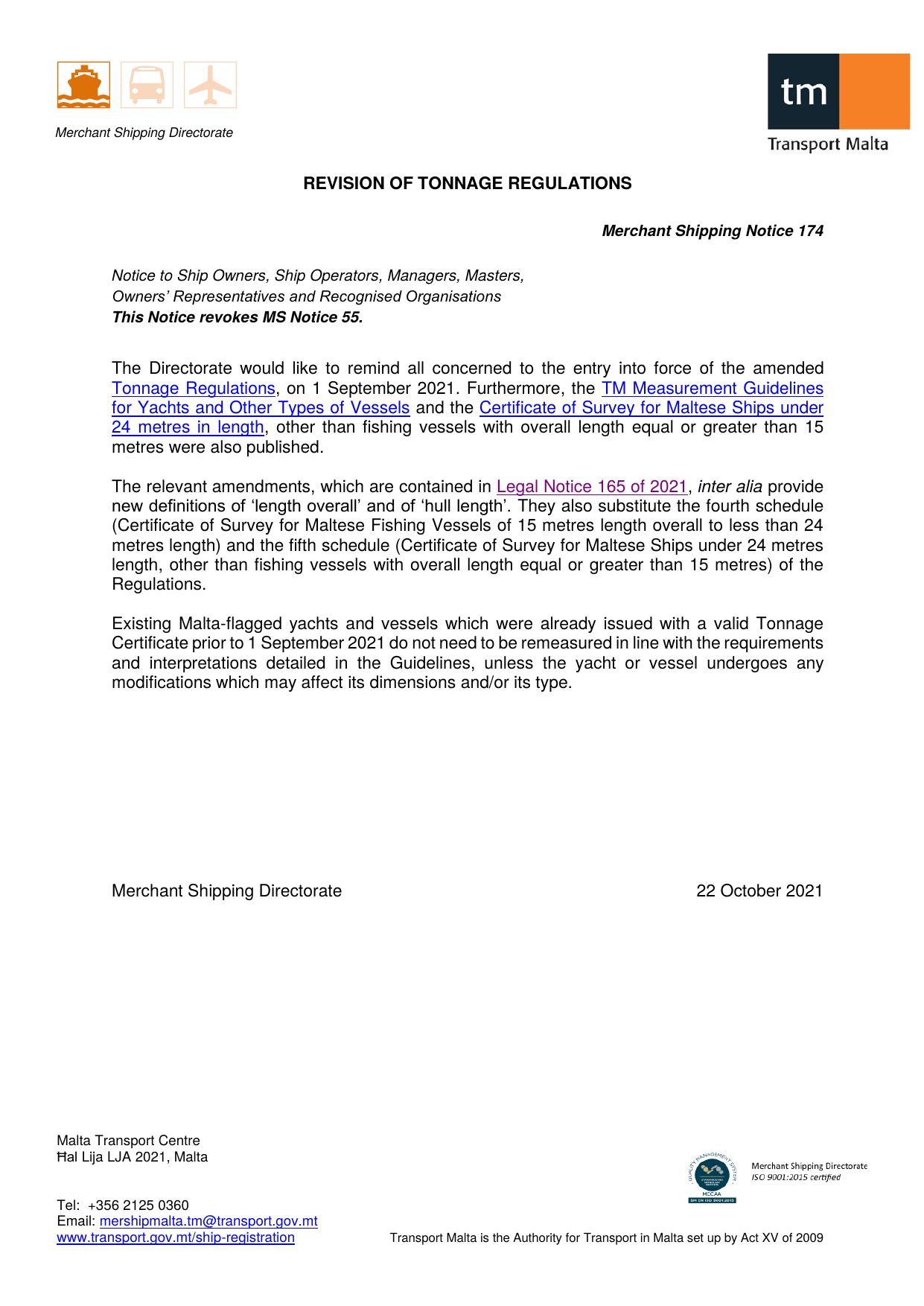 MS Notice 174 by ian.b.borg@transport.gov.mt