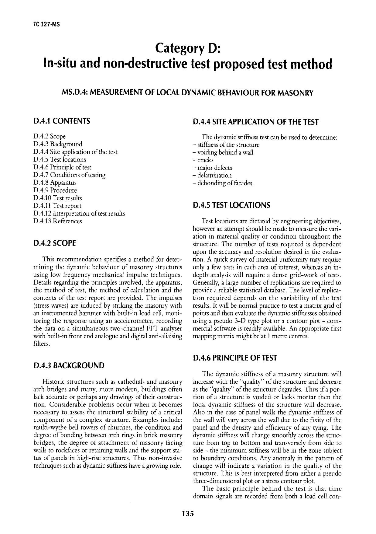 MS.D.4: Measurement of local dynamic behaviour for masonry by Unknown