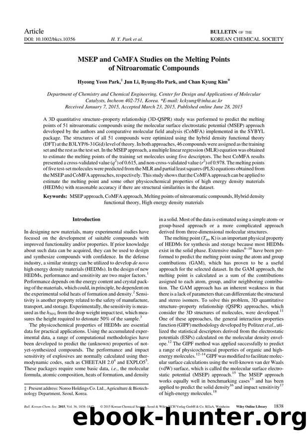 MSEP and CoMFA Studies on the Melting Points of Nitroaromatic Compounds by Unknown