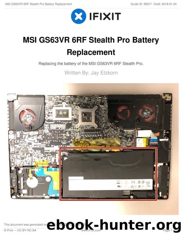 MSI GS63VR 6RF Stealth Pro Battery Replacement by Unknown