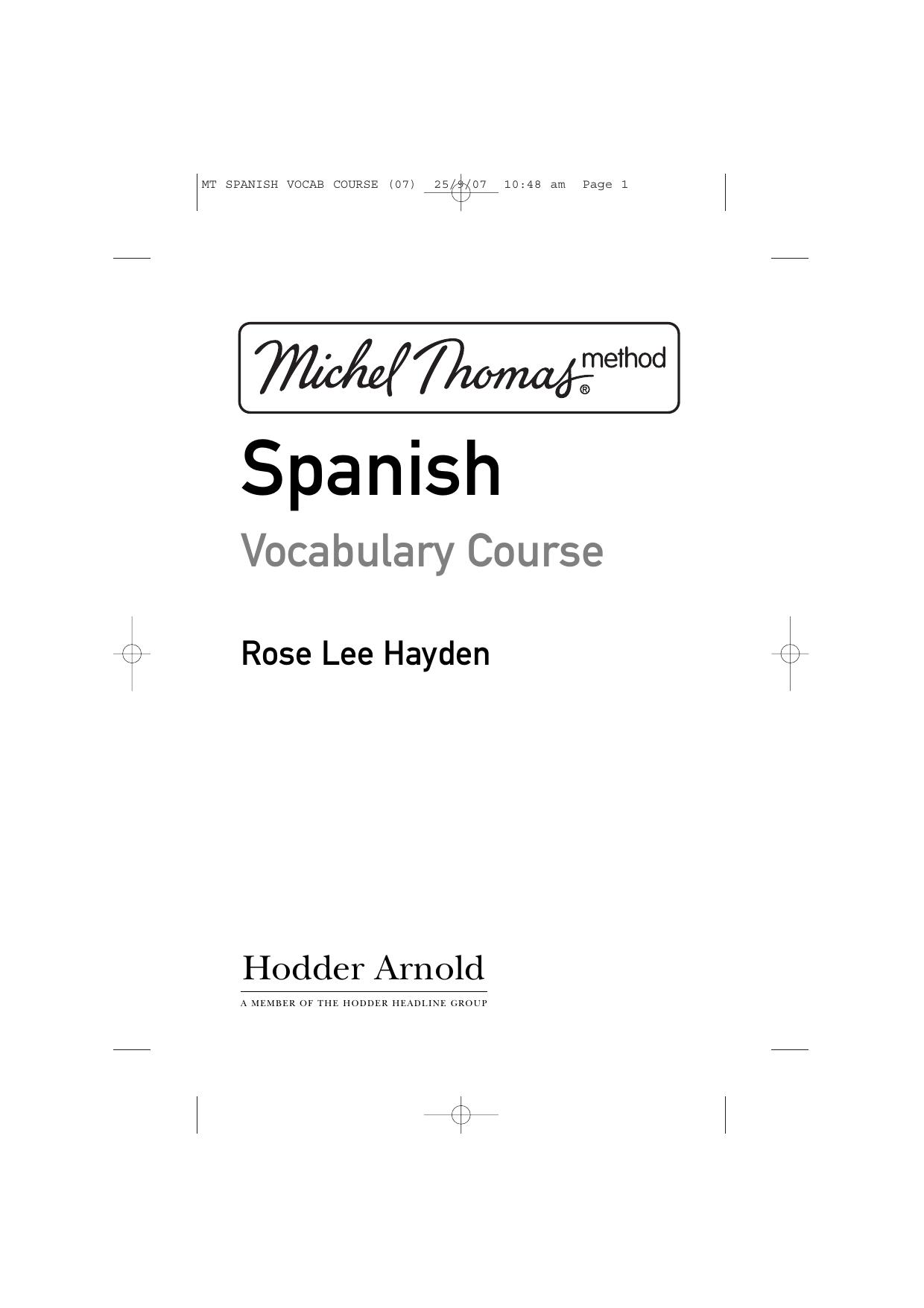 MT SPANISH VOCAB COURSE (07) by Helen Temperley