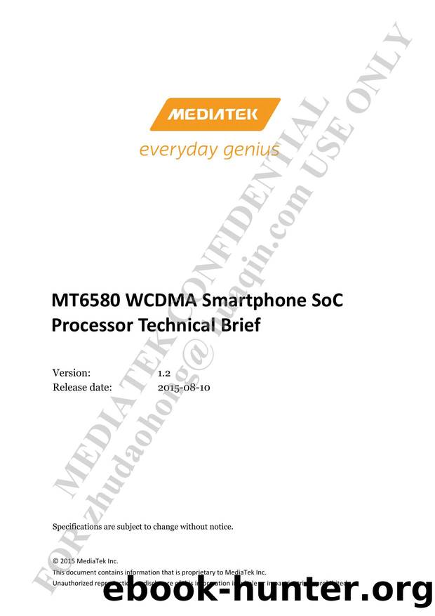MT6580 WCDMA Smartphone SoC Application Processor Technical Brief v1.2 by Unknown