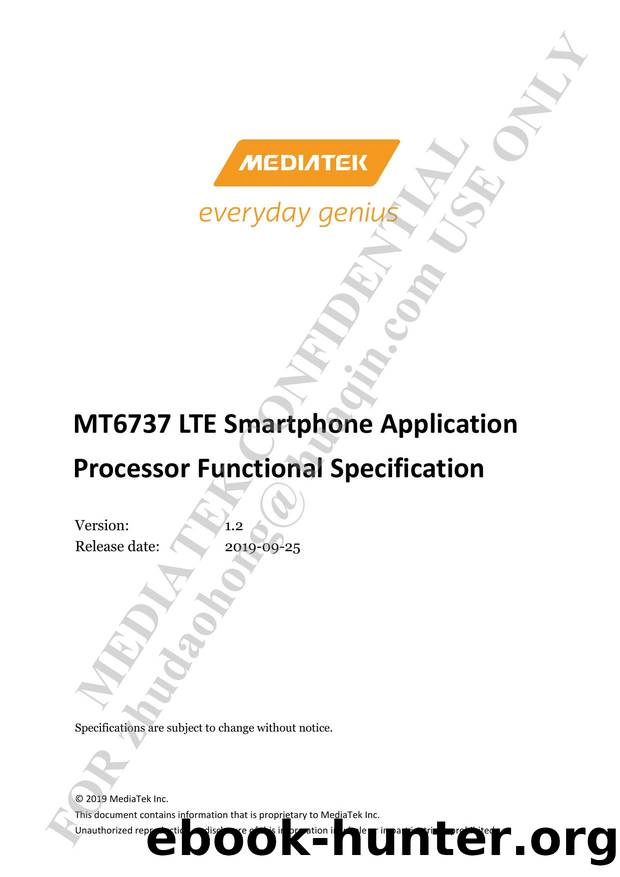 MT6737 LTE Smartphone Application Processor Functional Specification V1.2 by Quawn Hsu