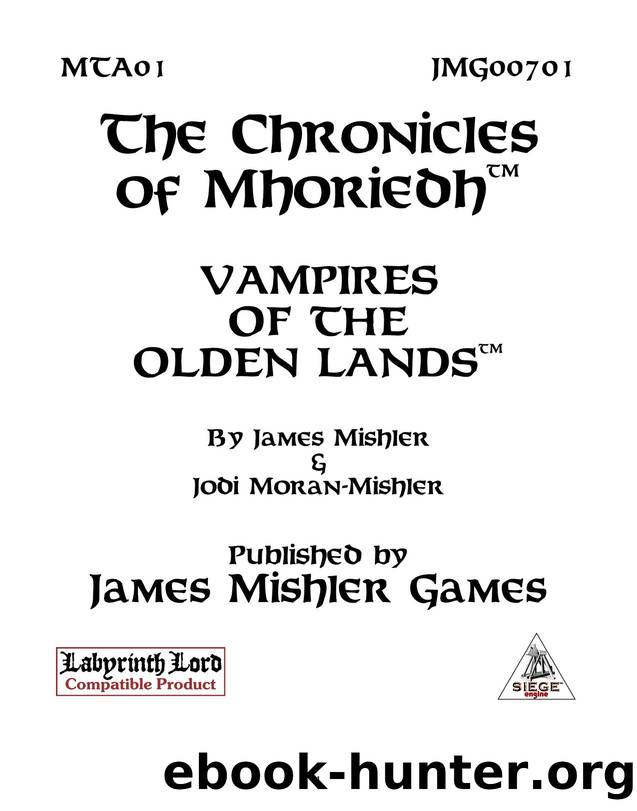 MTA01 Vampires of the Olden Lands by Unknown
