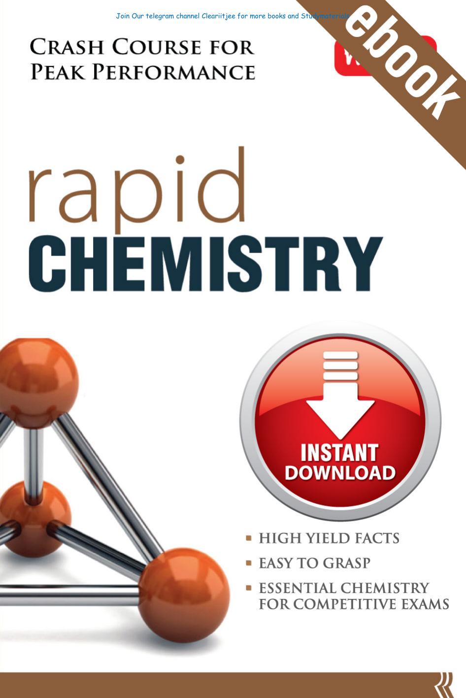 MTG Rapid Chemistry for IIT JEE NEET KVPY competitive Engineering Entrance Exams NSEC NTSE by MTG India Experts