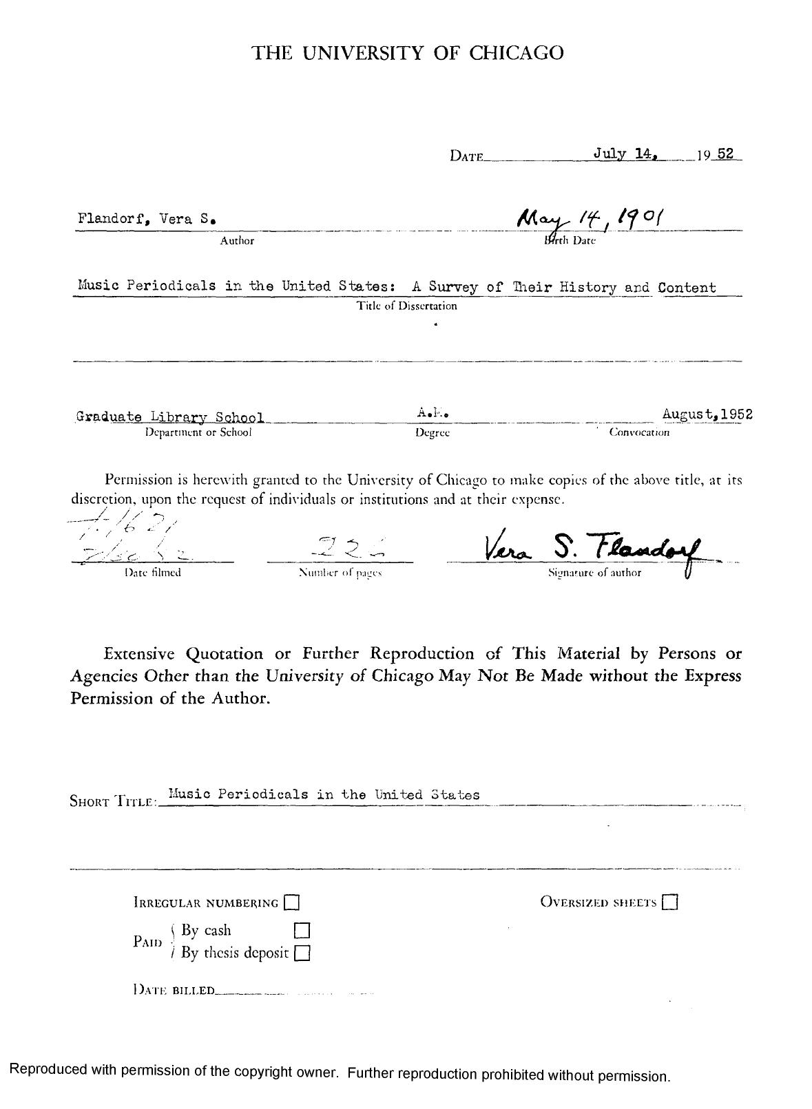 MUSIC PERIODICALS IN THE UNITED STATES by FLANDORF VERA S