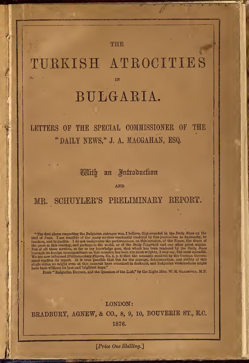 Mac Gahan Turkish Atrocities In Bulgaria by Unknown