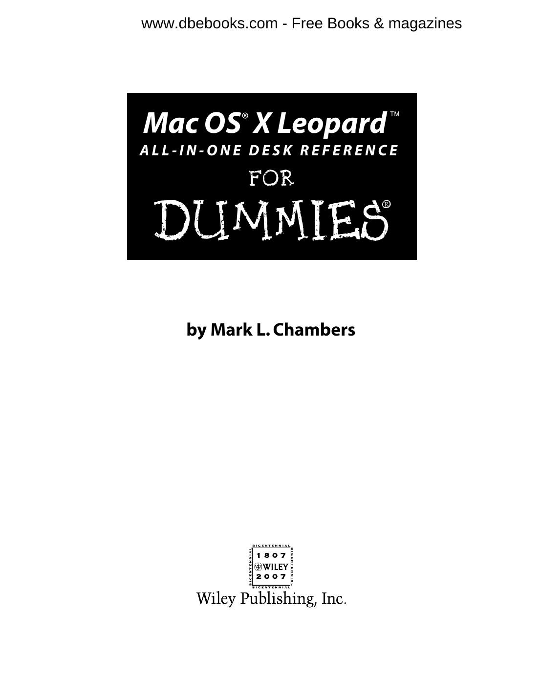 Mac OS X Leopard all-in-one desk reference for dummies by Mark L. Chambers