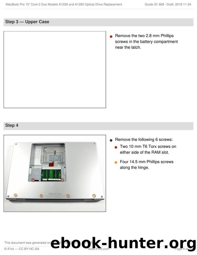 MacBook Pro 15 Core 2 Duo Models A1226 and A1260 Optical Drive Replacement by Unknown