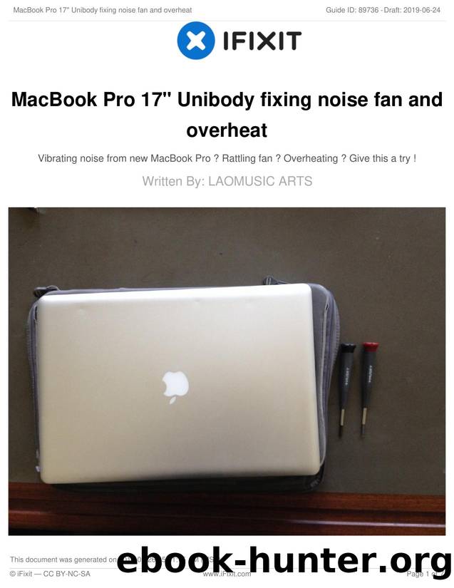 MacBook Pro 17" Unibody fixing noise fan and overheat by Unknown