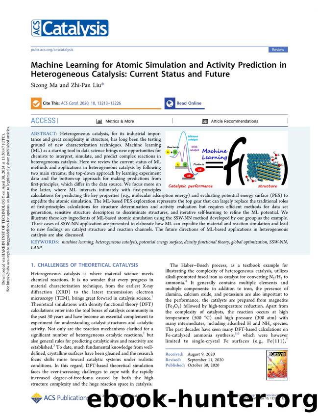 Machine Learning for Atomic Simulation and Activity Prediction in Heterogeneous Catalysis: Current Status and Future by Sicong Ma & Zhi-Pan Liu