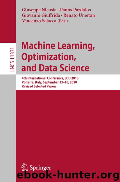 Machine Learning, Optimization, and Data Science by Giuseppe Nicosia & Panos Pardalos & Giovanni Giuffrida & Renato Umeton & Vincenzo Sciacca